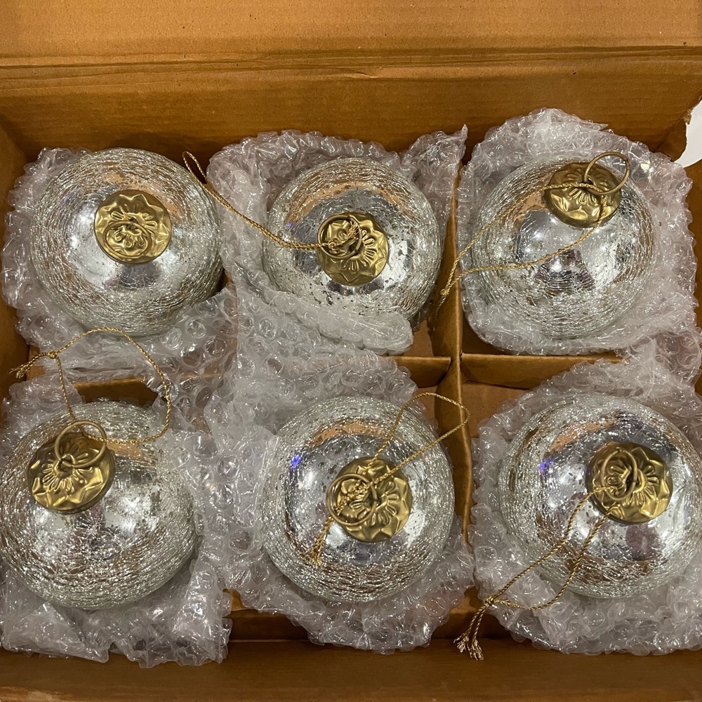 Restoration hardware glass blown mercury ornaments. Preowned. - Picture 1 of 5